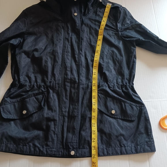 TALBOTS Jacket Women's Waxed Hooded Canvas, Sz 10 Mdnight Blue - Picture 5 of 10